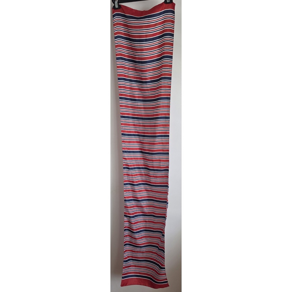 Romano Striped Scarf Red White Blue Unisex Italy Rectangle Wrap Shawl